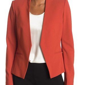 Calvin Klein Scuba Crepe Asymmetrical Jacket size 4, SPICY ORANGE